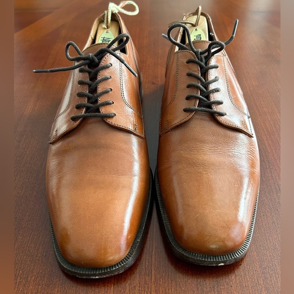 Vintage Bill Blass Leather Oxfords Lace Up Shoes Made in Italy - Picture 1 of 15